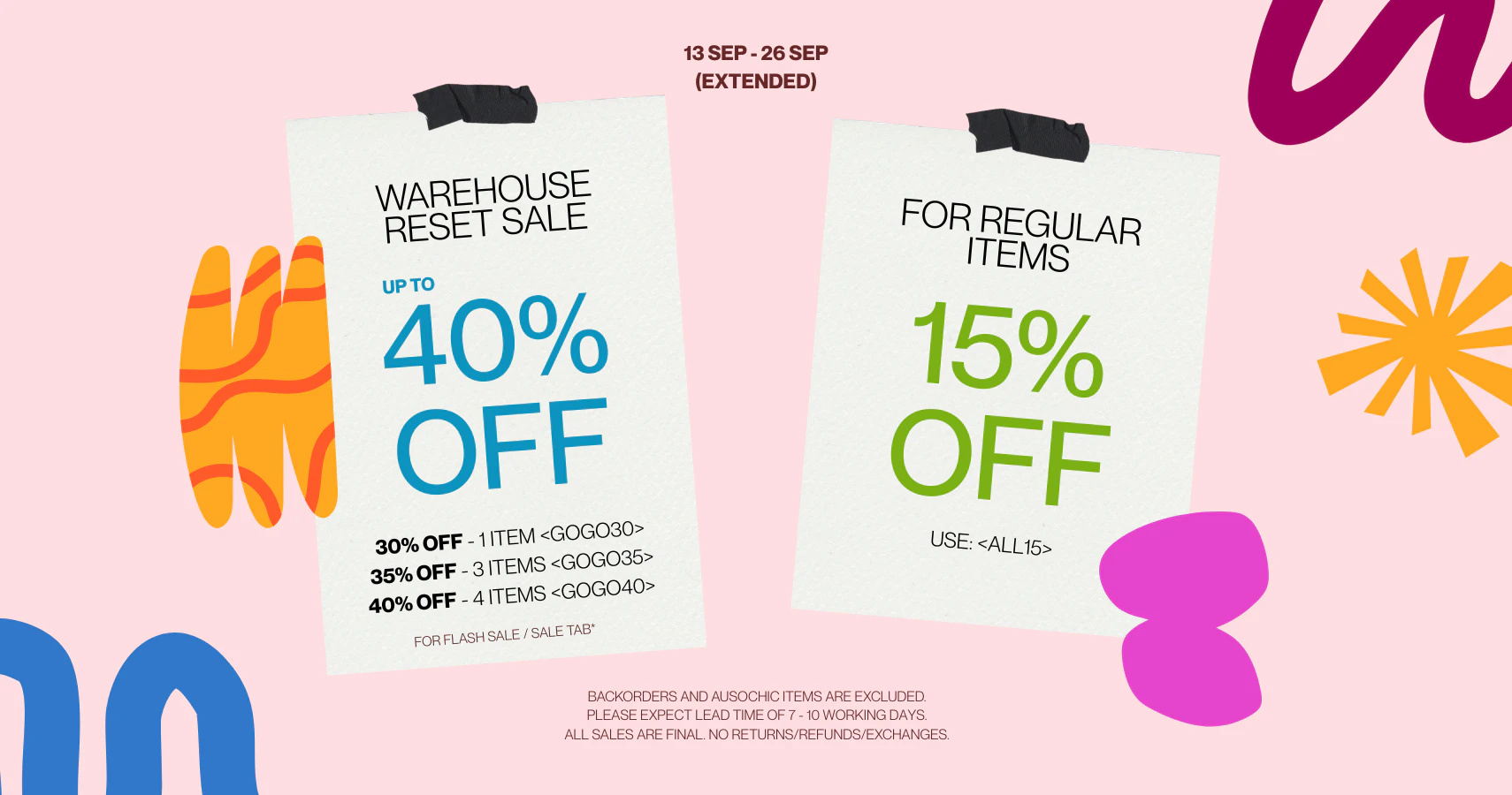 Warehouse Reset Sale