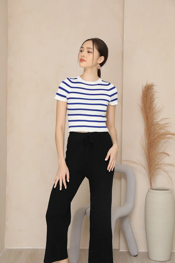 Earning Your Stripes Knit Tee Blue