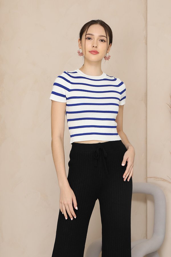 Earning Your Stripes Knit Tee Blue