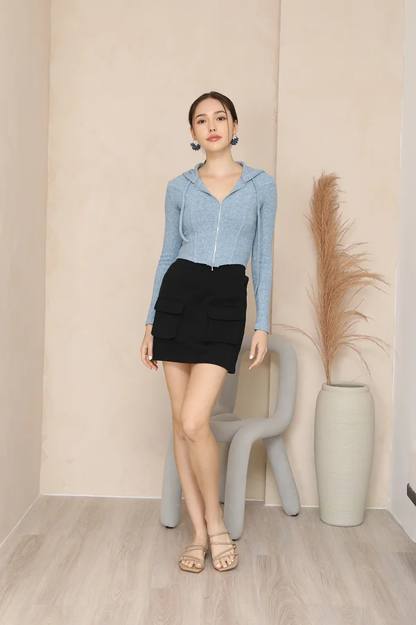 Outside the Confines Cotton Flap Pocket Skorts Black