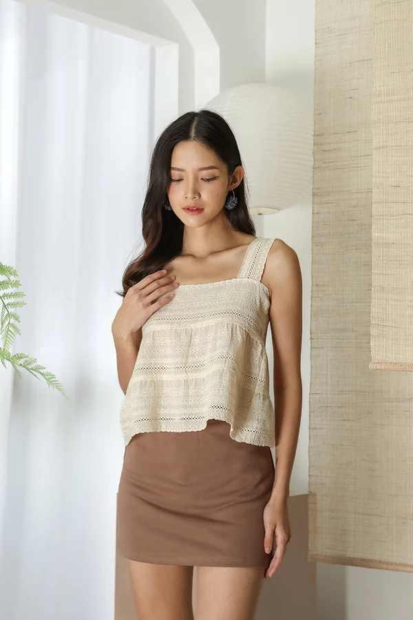 Broderie Anglaise Eyelet Babydoll Top