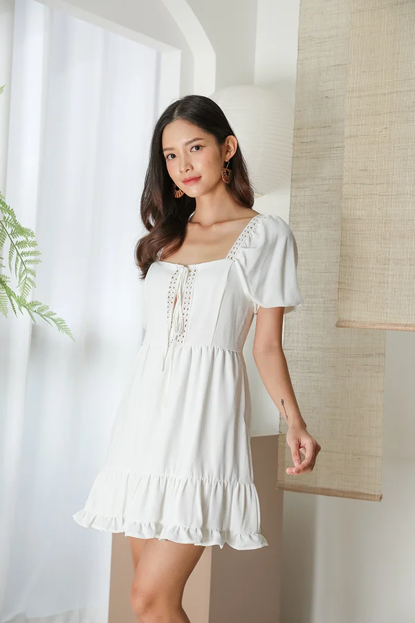 Homespun Finery Circular Lattice Trim Dress