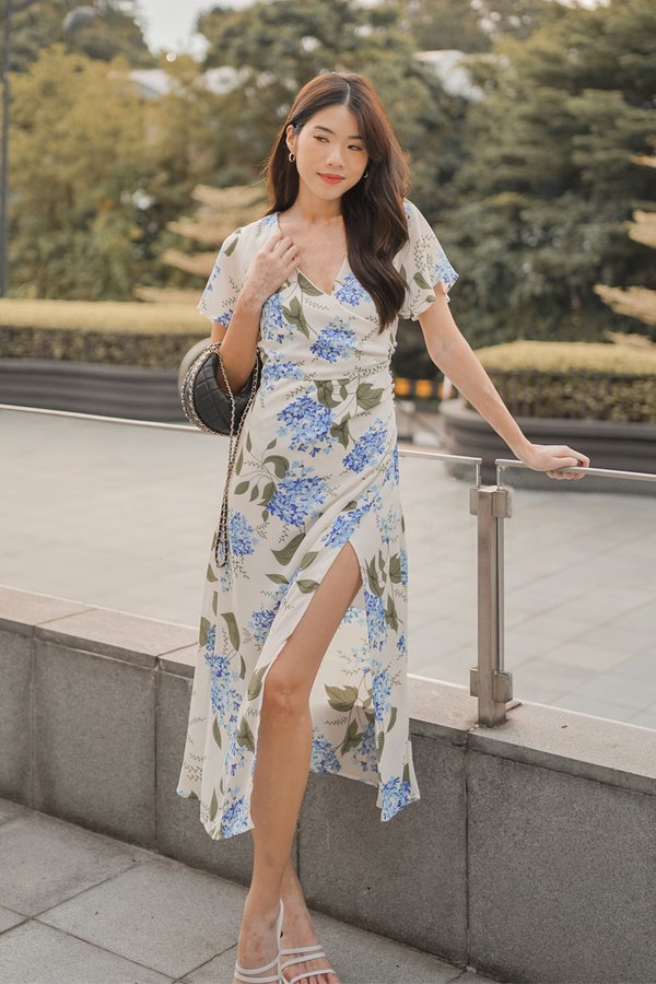 Resort Realm Floral Wrap Midi Dress