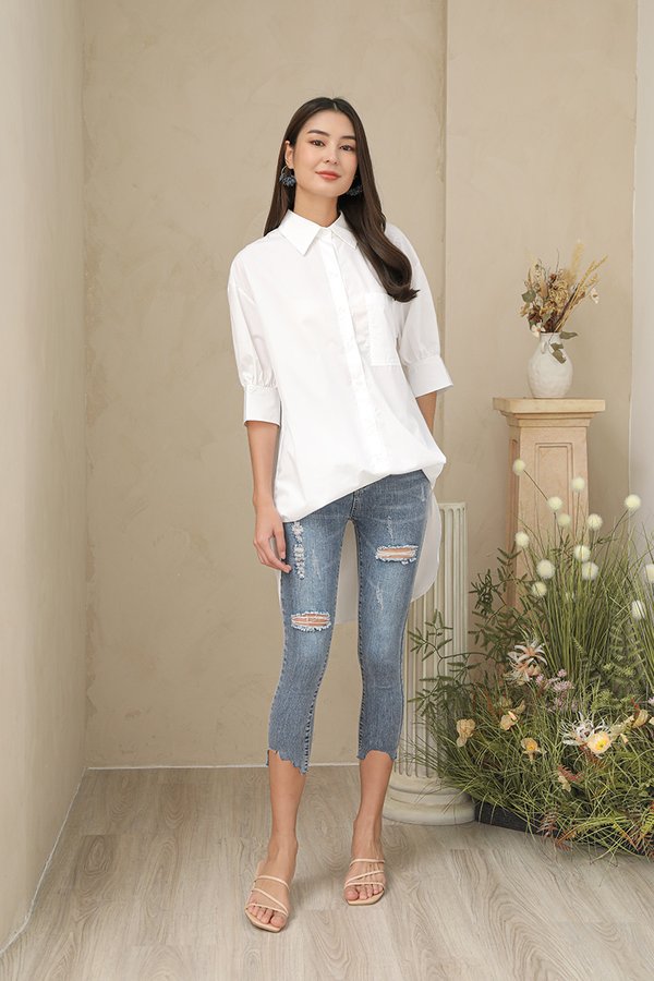 Back to Boyfriends Relaxed High Low Shirt