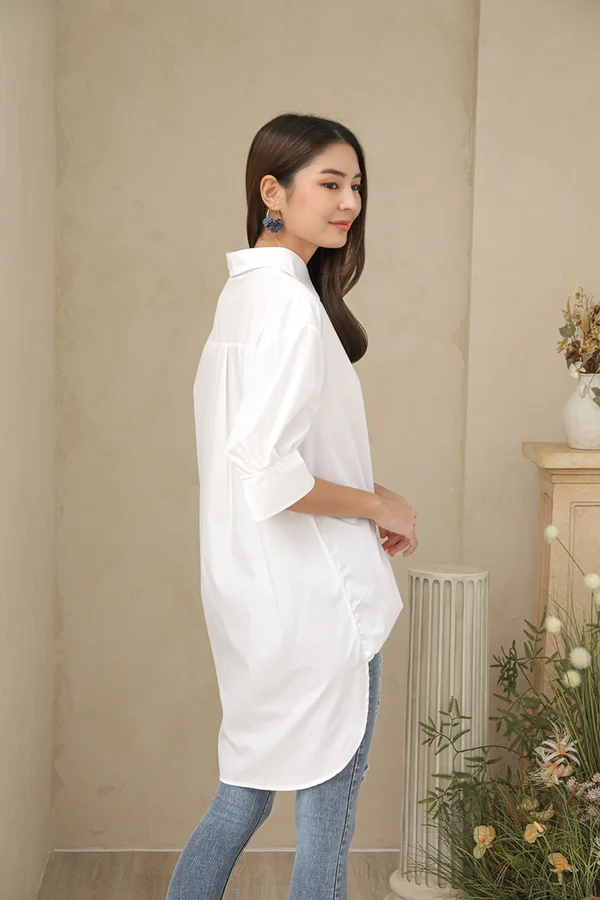 Back to Boyfriends Relaxed High Low Shirt