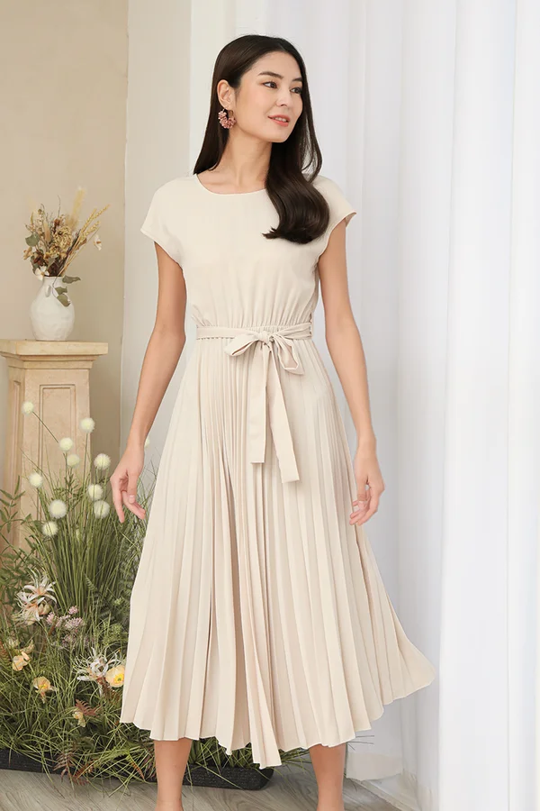 Formally Pleatfully You Swing Midi Dress