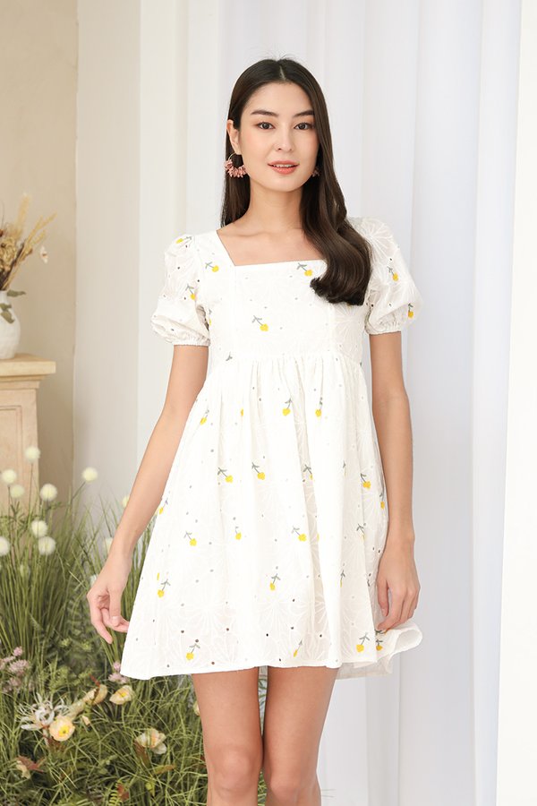 As Nature Intended Eyelets Broderie Dress White