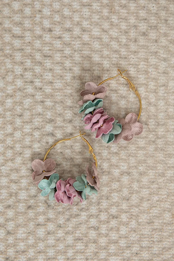 Petals Aflutter Hoop Earrings Spring Mellows
