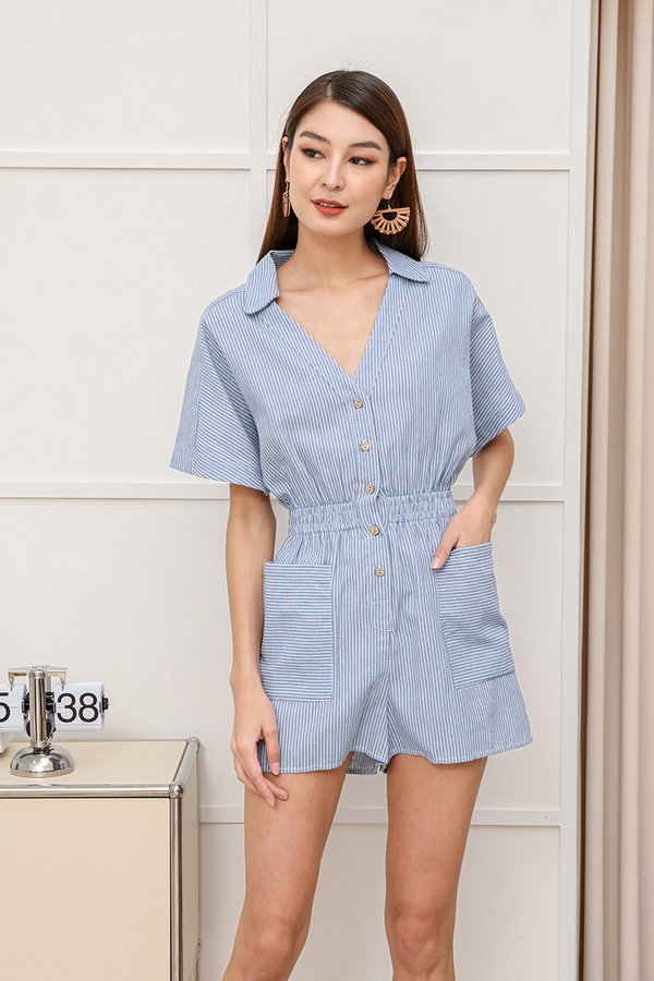 Anchor Your Stripes Shirt Romper