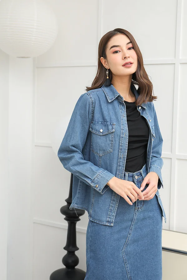 Denim from the Get-Go Shirt Jacket Darkwash