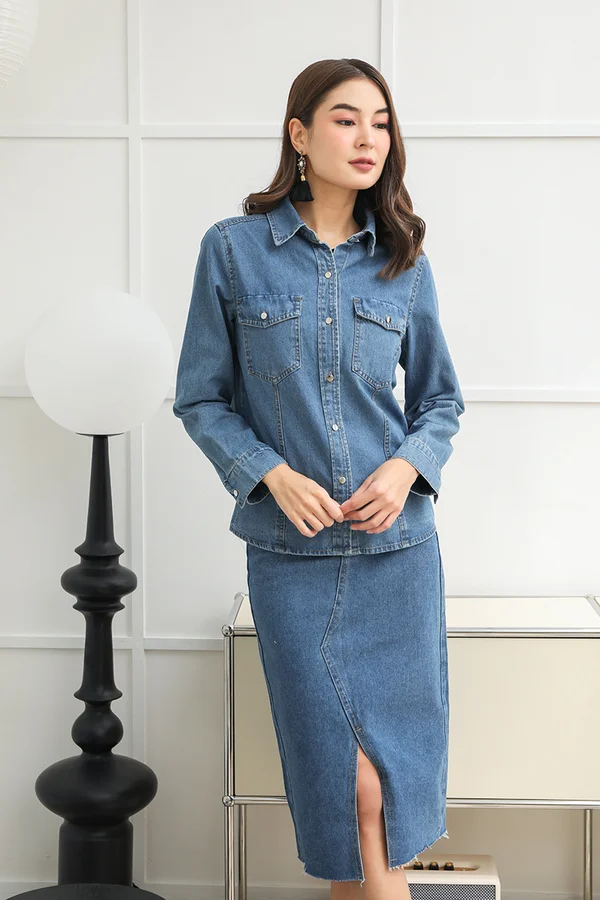 Denim from the Get-Go Shirt Jacket Darkwash