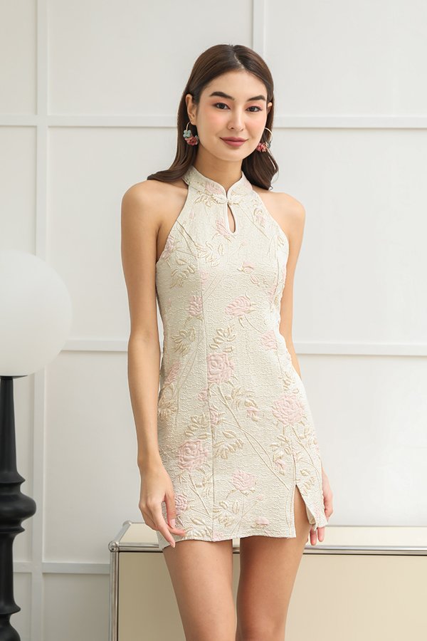 Gilded Past Temptation Qipao Dress Champagne Pink