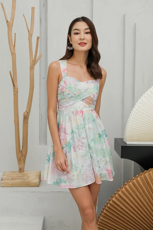 Monet Water Lilies Impressionist Florals Dress Green