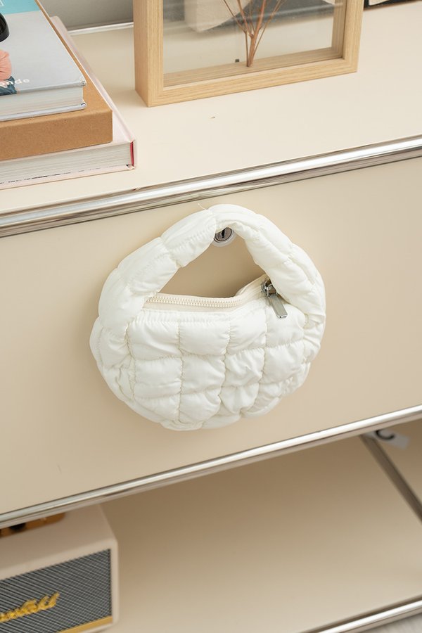 Micro but Mighty Puffer Quilted Mini Bag White