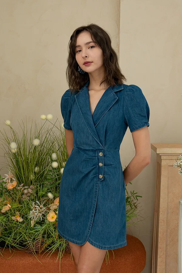 Denim Dynamite Shirt Blazer Dress Midwash