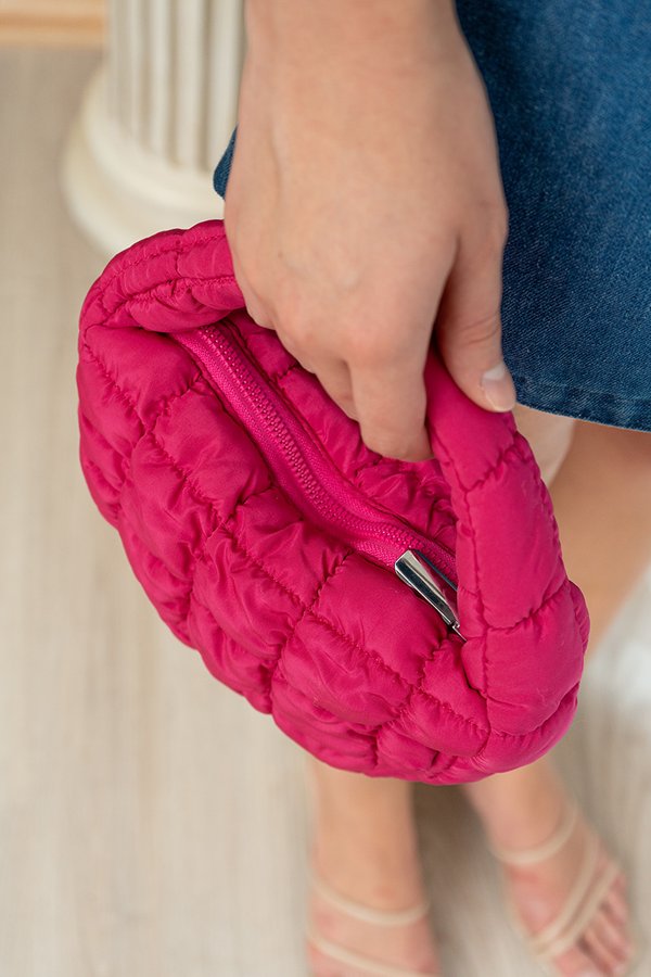 Micro but Mighty Puffer Quilted Mini Bag Hot Pink