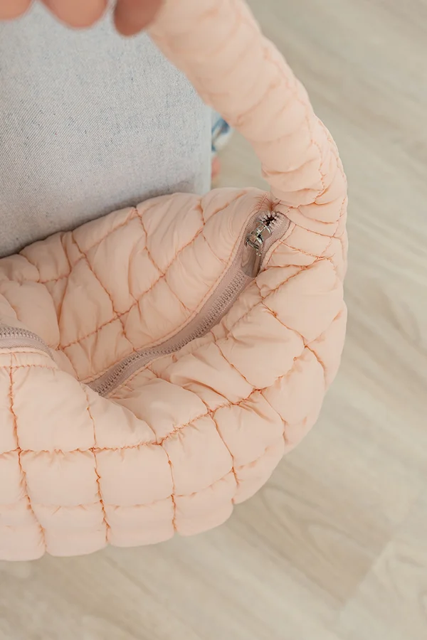 Cloud Nine Puffer Quilted Tote Bag Blush