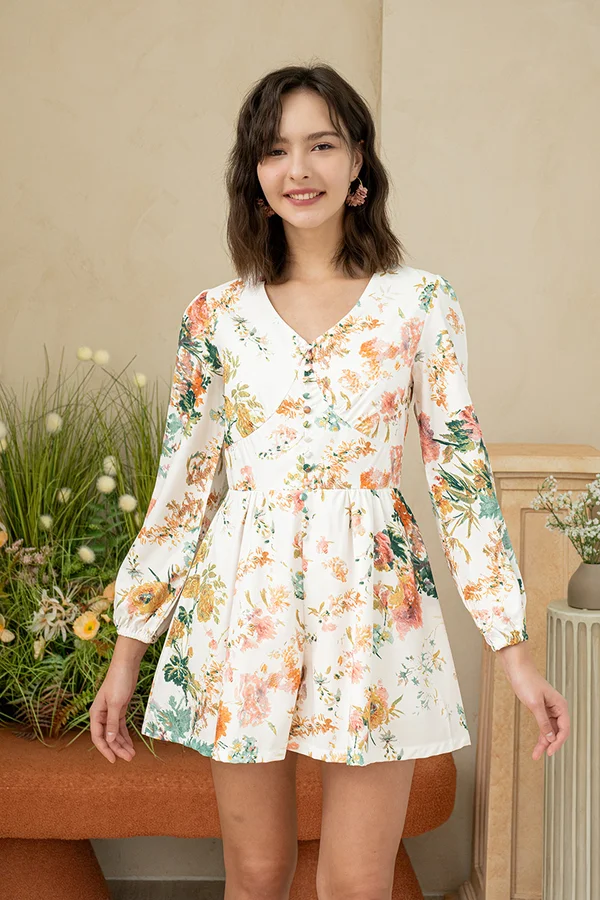 Away with the Fleur Fairies Blouson Romper