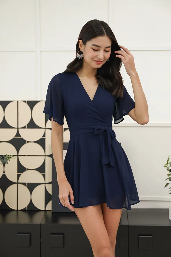 Kimono Kyoto Soleil Wrap Dress Navy Blue