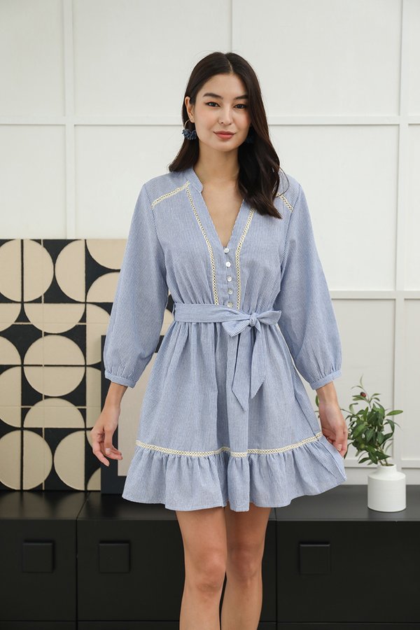 Sailor Sun-Faded Stripes Blouson Dress