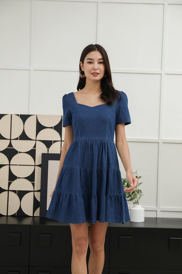 Denim Decoded Tiers Dress Darkwash