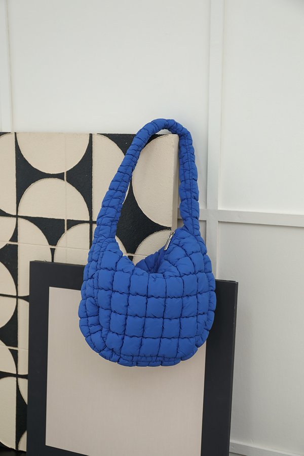 Cloud Nine Puffer Quilted Tote Bag Blue