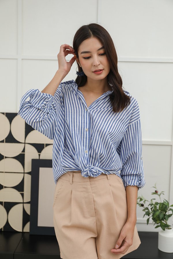 Wind in my Sails Stripe Boyfriend Shirt