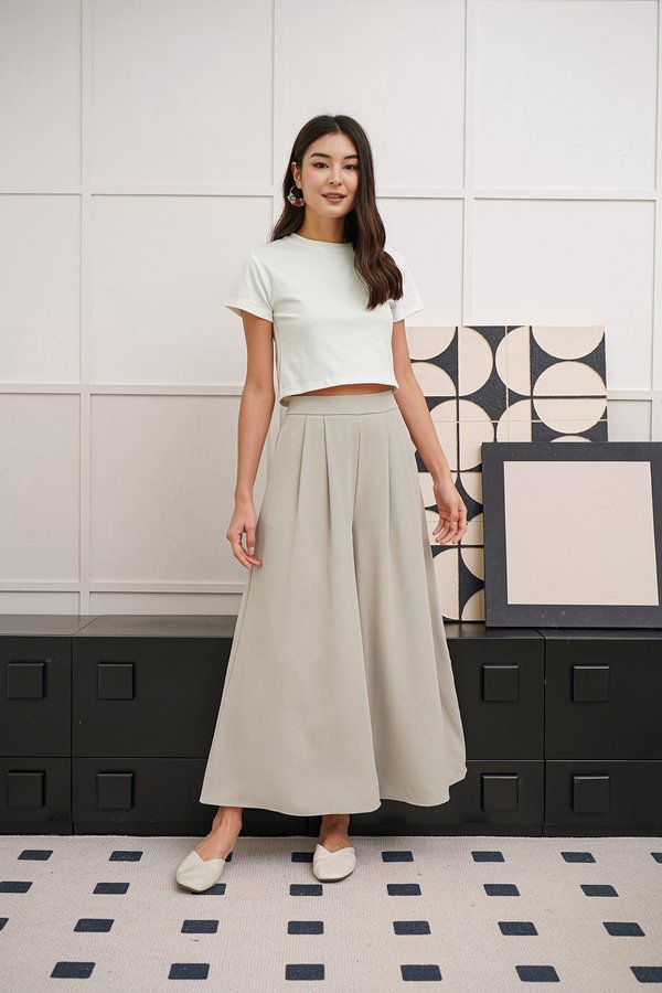 Strides of Confidence Pleated Culotte Palazzo Pants Light Taupe