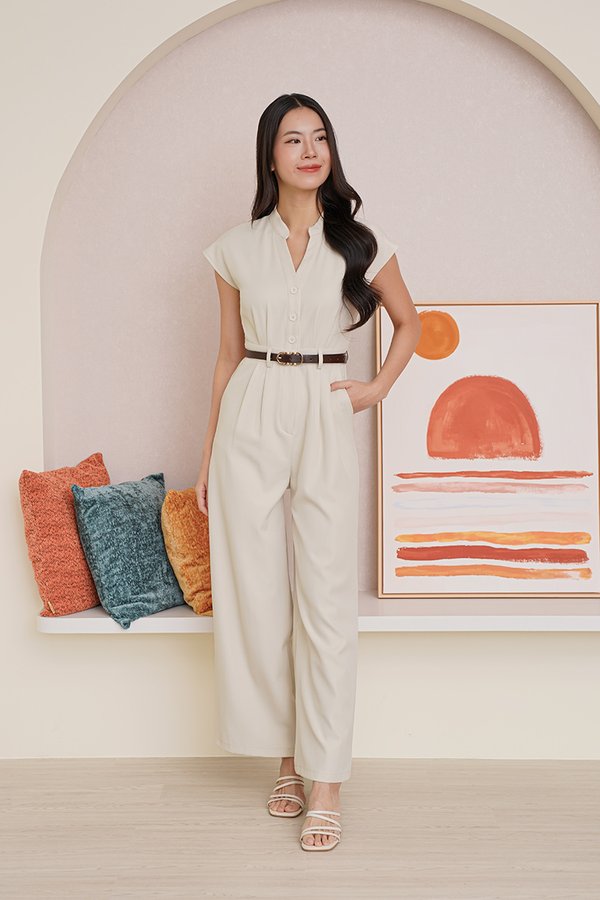 Utterly Unmatched Shirt Jumpsuit Birch