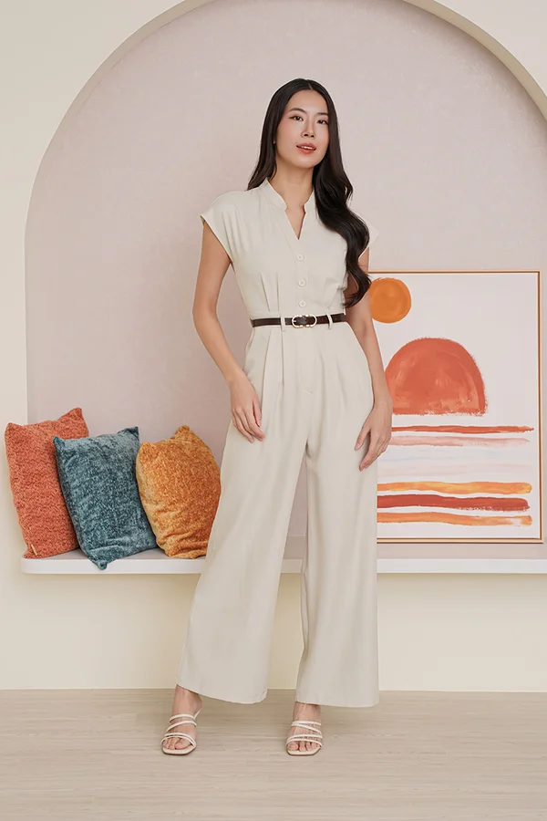 Utterly Unmatched Shirt Jumpsuit Birch
