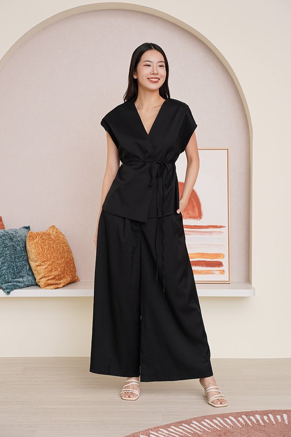 Unparalleled Parity Pleated Palazzo Pants Black