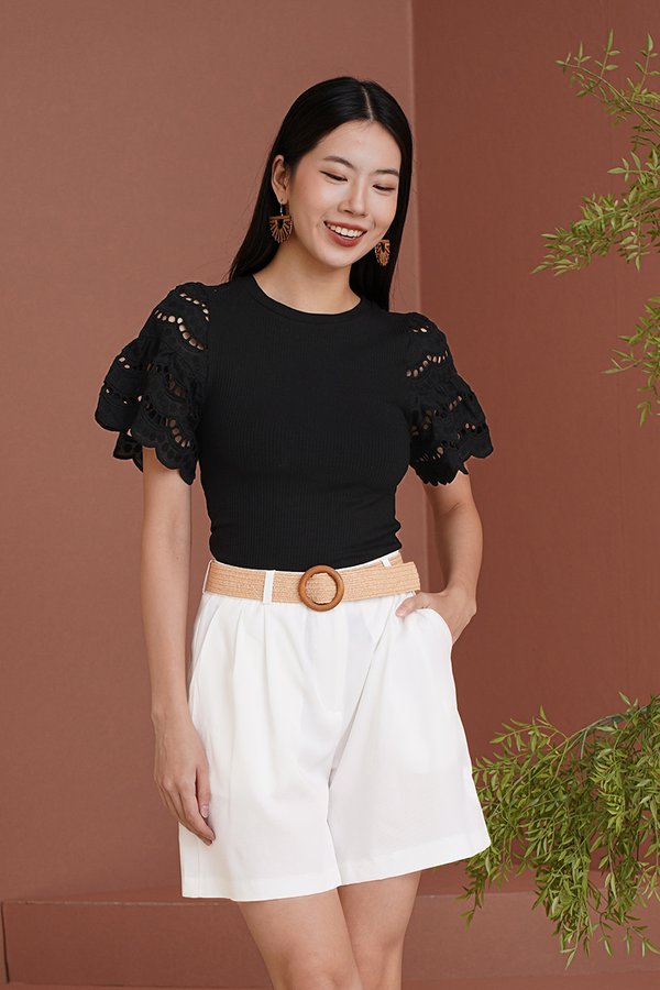 Belted Tendencies Pocket Longline Shorts White
