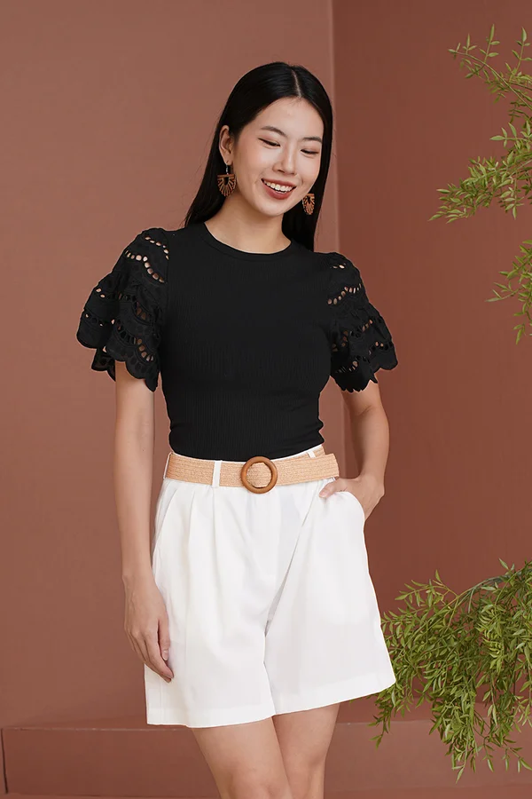 Belted Tendencies Pocket Longline Shorts White
