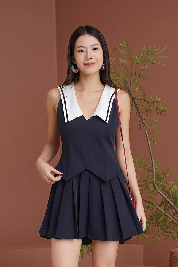 Anchored in Pleats Sailor Hybrid Dress