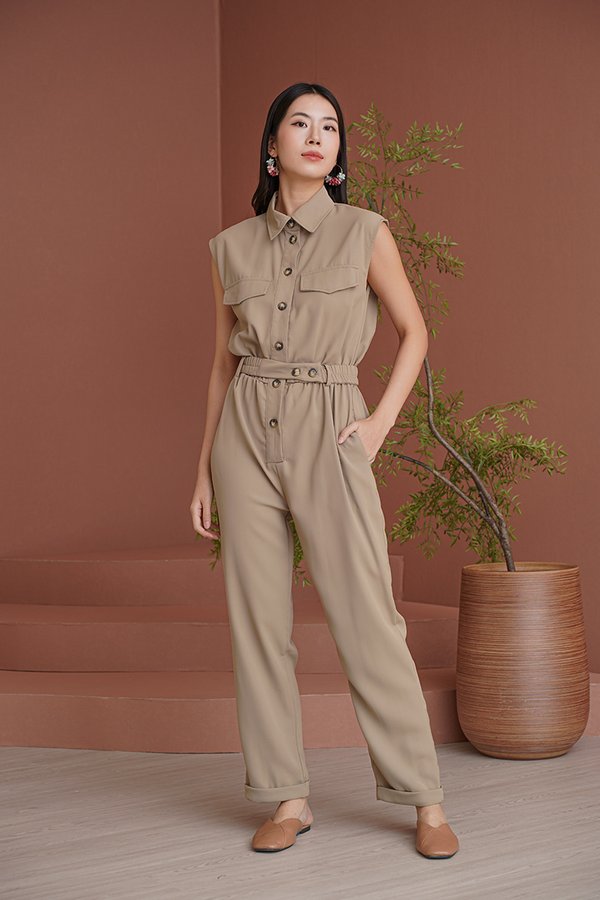 Entrenched in Utility Shirt Jumpsuit