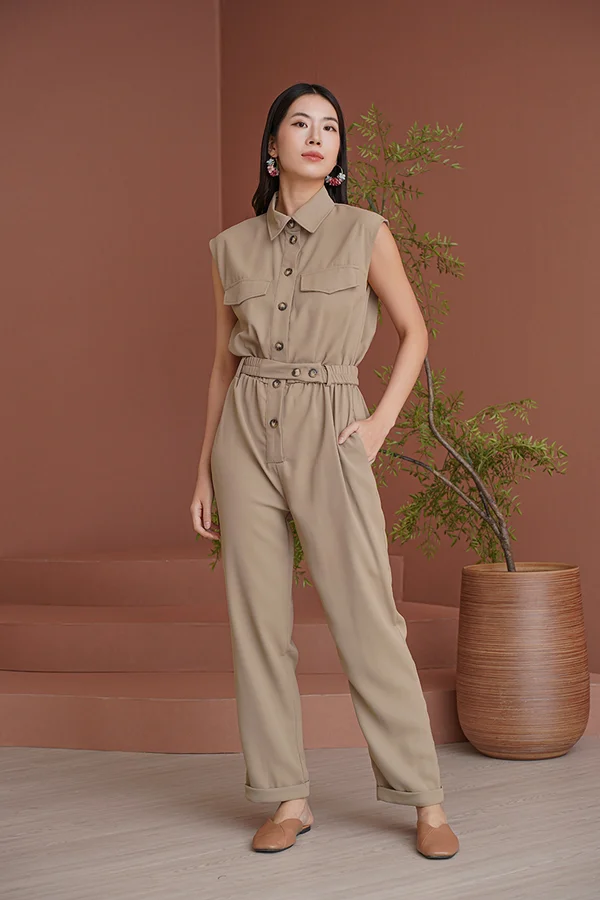 Entrenched in Utility Shirt Jumpsuit