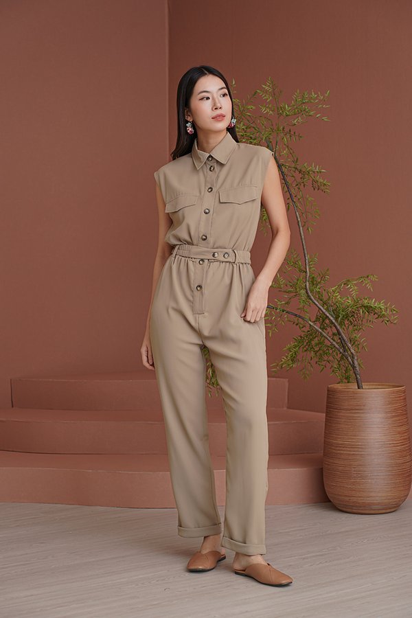 Entrenched in Utility Shirt Jumpsuit