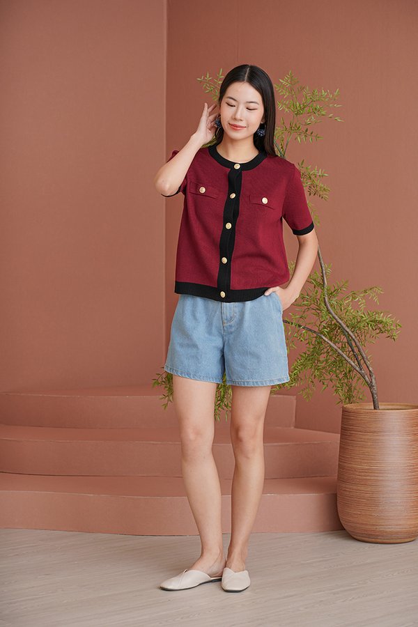 Bag That Waistline Paperbag Denim Shorts Midwash