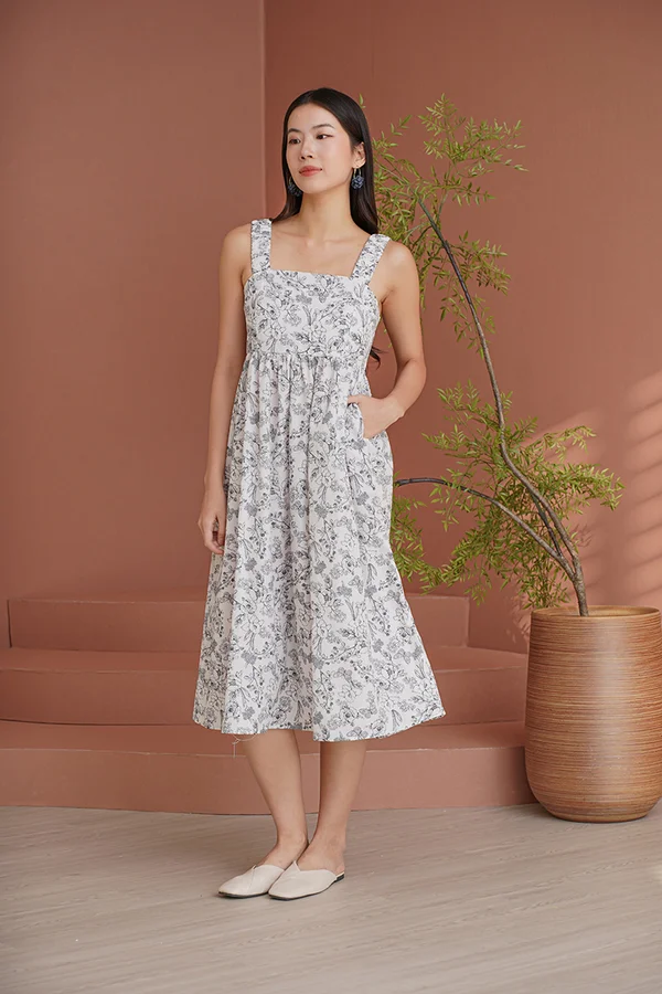 Cinq A Sept Pocket Midi Dress Foliage