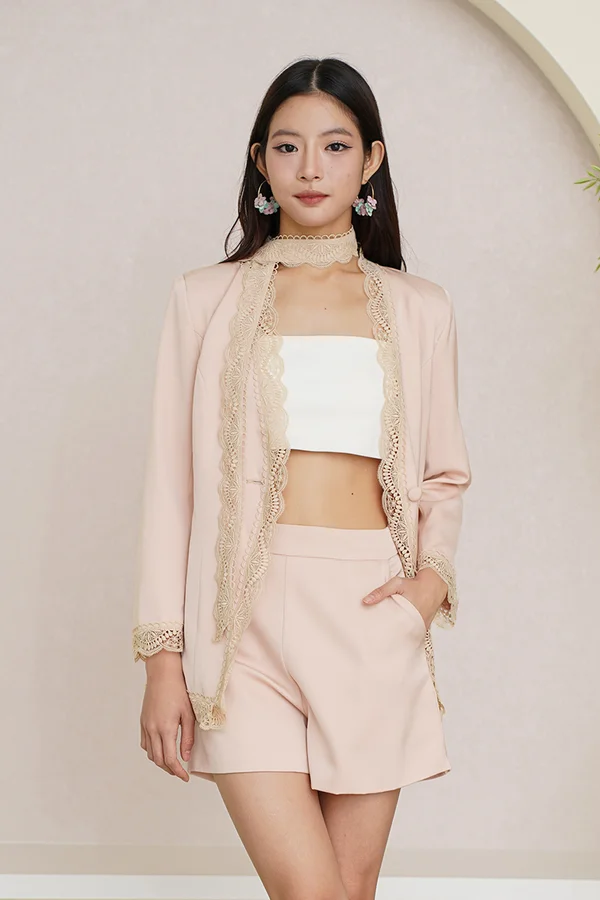 Right Lace Right Time Shorts Champagne Pink