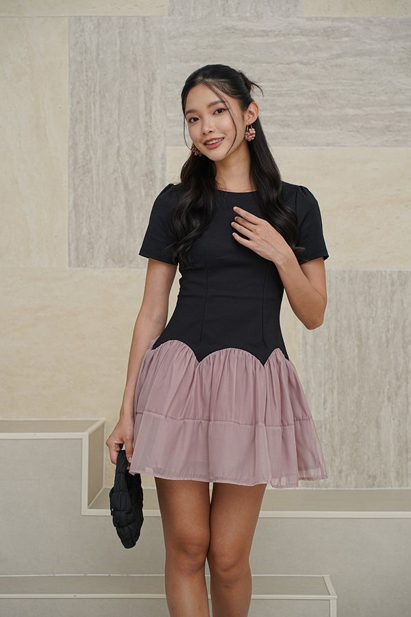 Tulleworthy Two Tone Dress Mauve Pink