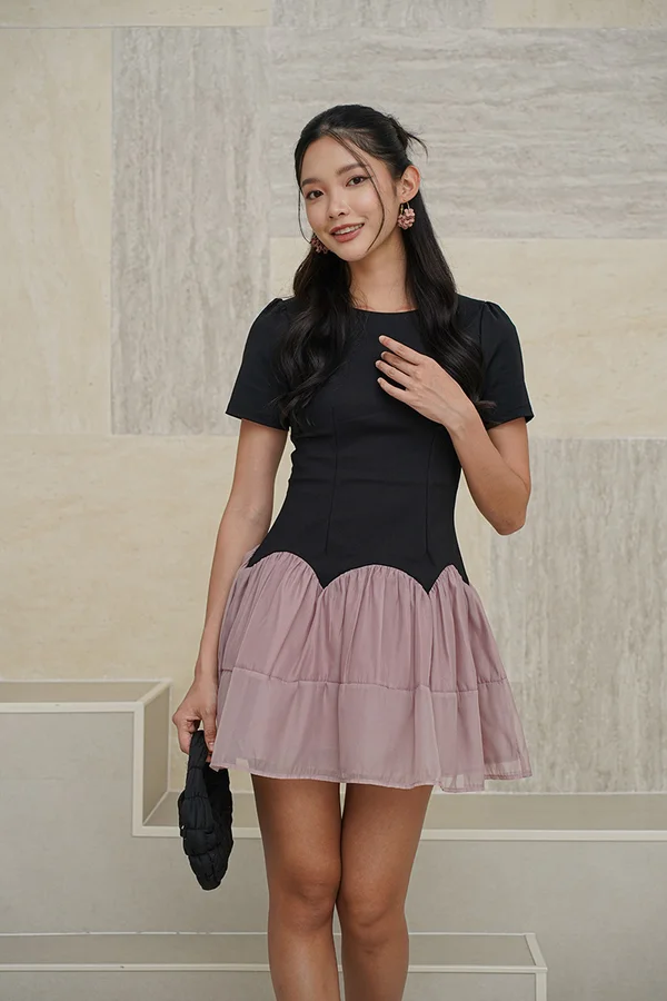 Tulleworthy Two Tone Dress Mauve Pink