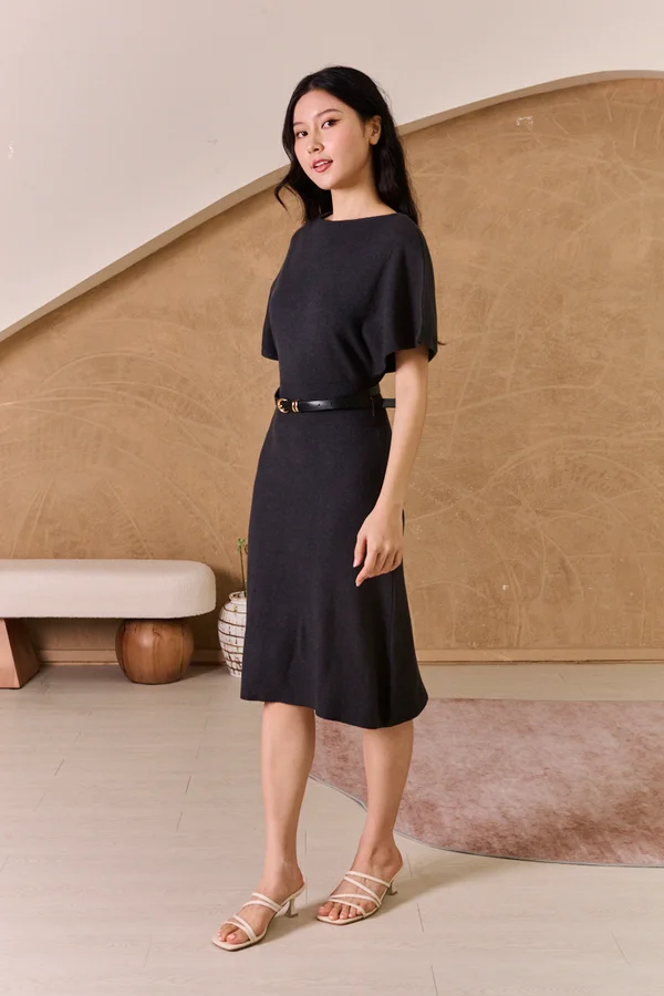 Executive Exchange Belted Sheath Knit Dress