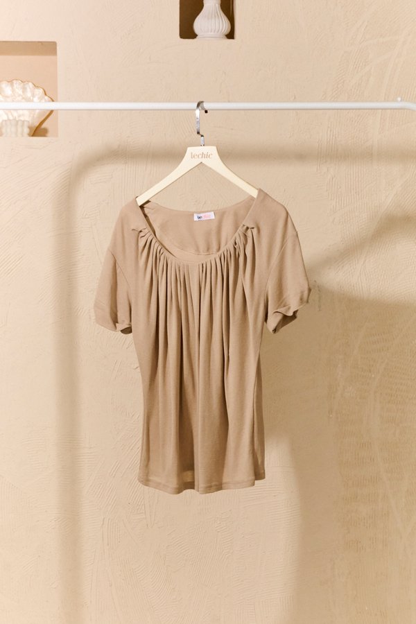 Gathers Grail Cuffed Tee Khaki