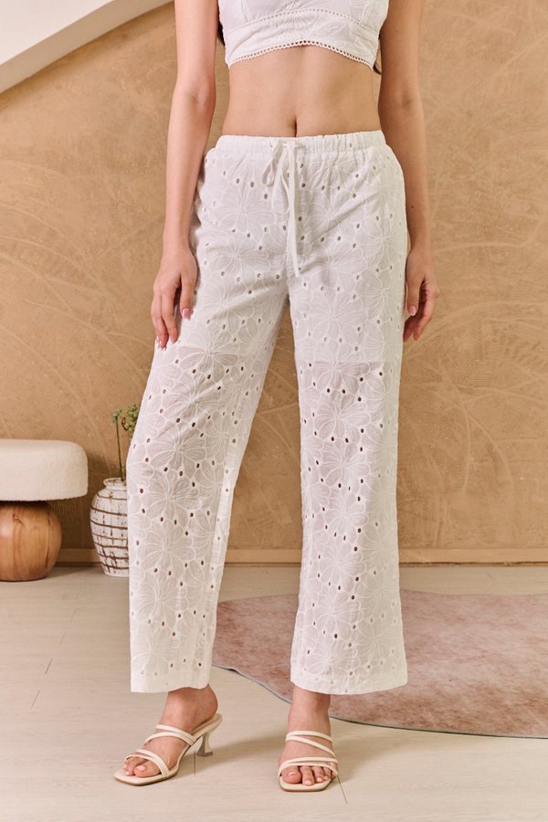 Bali Boheme Broderies Openwork Palazzo Pants