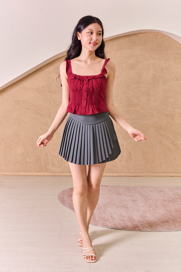 Cutting Precision Pleated Skorts Gunmetal Grey