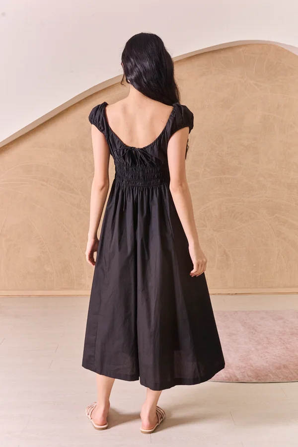 Smocked to the Nines Tie Back LBD