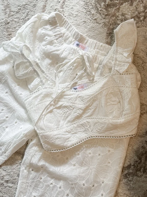 Bali Boheme Broderies Flutter Crop Top