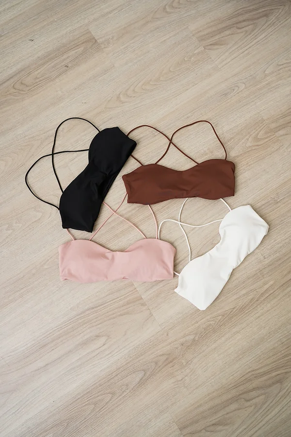 Basic Padded Cami Bra Top Brown