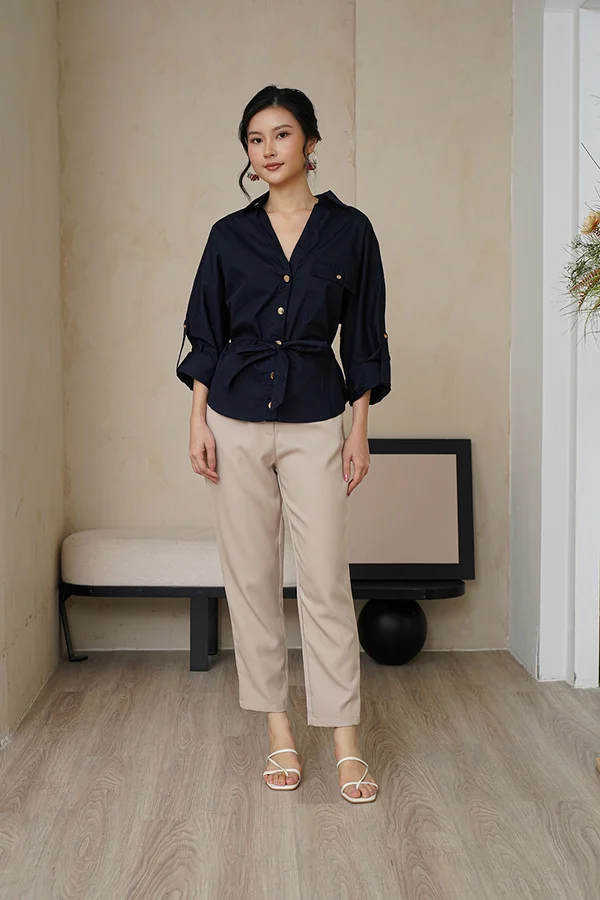 Cosmopolitan Feels Safari Shirt Navy Blue